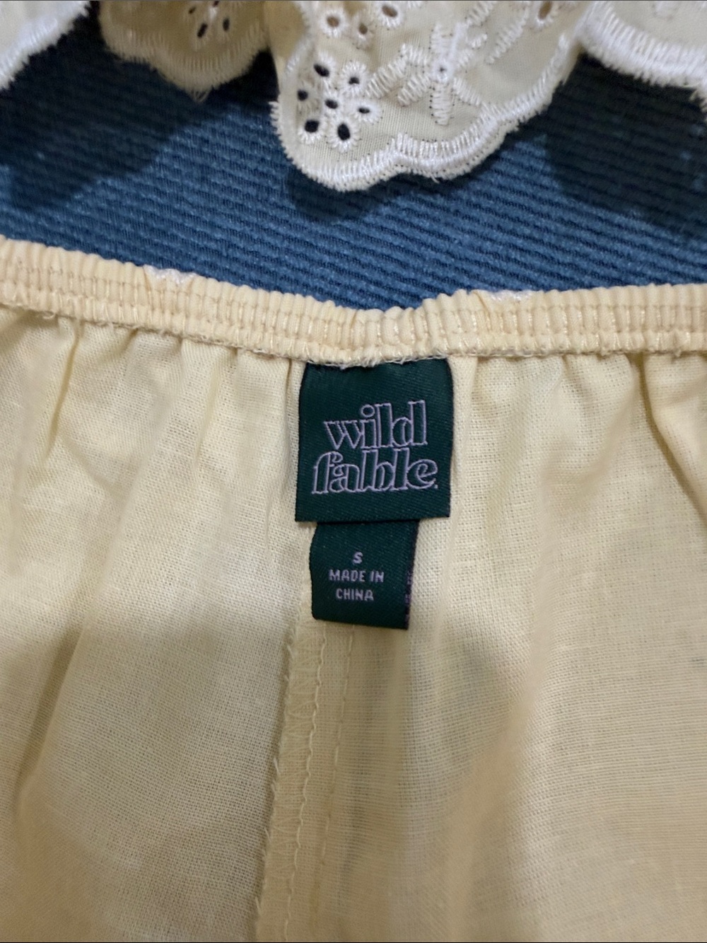 wild fable Yellow Eyelet Cotton Crop Top & Shorts Set - Picture 4 of 7
